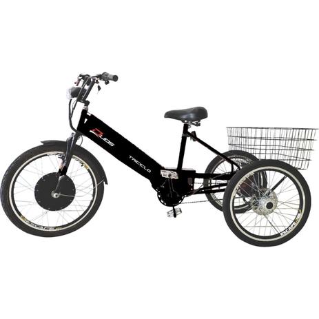Triciclo Elétrico 800W com Pedal e Freio a Disco Preto - Duos Menor preço em Triciclo Elétrico 800W com Pedal e Freio a Disco Preto - Duos