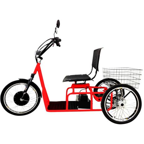 Triciclo Elétrico 800W Freio a Disco com Ré Farol e Alarme Confort Vermelho - Duos Menor preço em Triciclo Elétrico 800W Freio a Disco com Ré Farol e Alarme Confort Vermelho - Duos