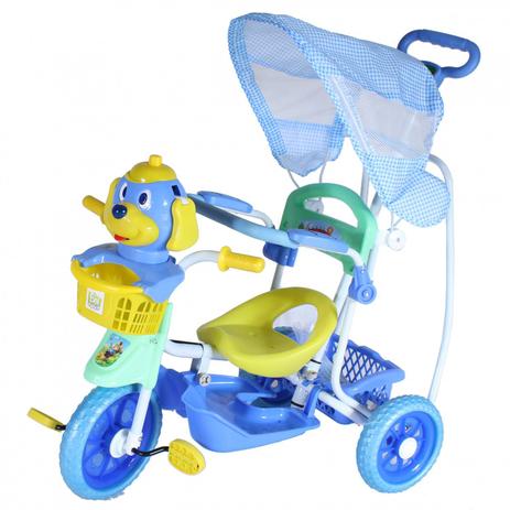 Triciclo Gangorra Infantil com Empurrador, Música e Luzes Cachorro Bel Fix Azul é boa?