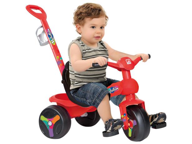 Triciclo Infantil Bandeirante - VeloBan Plus Passeio Haste Removível Porta Objetos