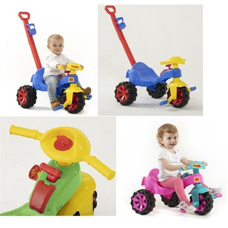 Triciclo Infantil Carrinho Motoca Passeio C/ Empurrador Bebe