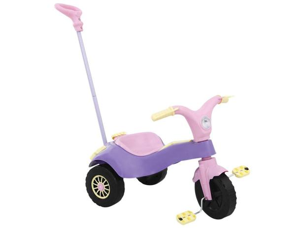 Triciclo Infantil com Empurrador Homeplay - Motoca Praia e Campo Lilás com Acessórios