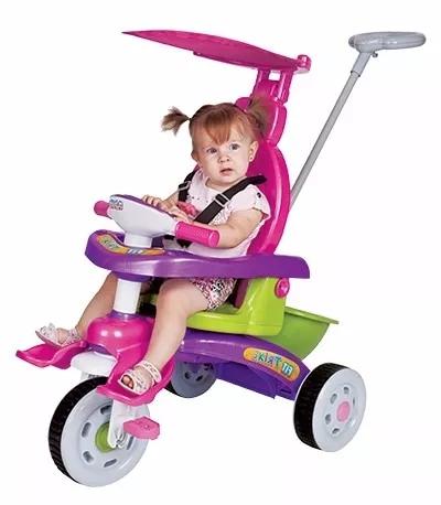 Triciclo Infantil Fit Trike Rosa Haste Som Pronta Entrega - Magic Toys Menor preço em Triciclo Infantil Fit Trike Rosa Haste Som Pronta Entrega - Magic Toys
