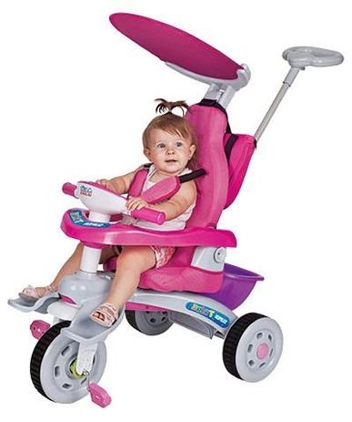 Triciclo Infantil Fit Trike Super Rosa Estofado Magic Toys Menor preço em Triciclo Infantil Fit Trike Super Rosa Estofado Magic Toys