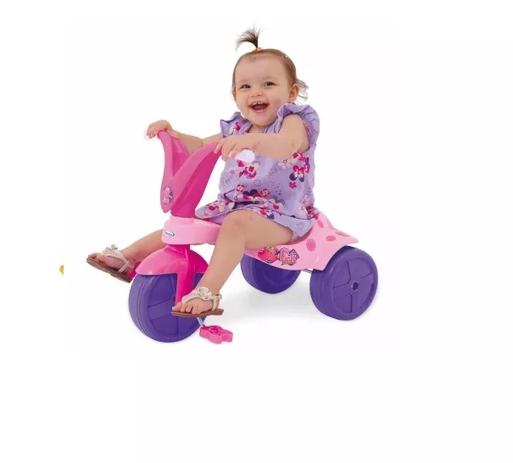 Triciclo Velotrol Tonquinha Motoca Infantil Dino Pink Menina