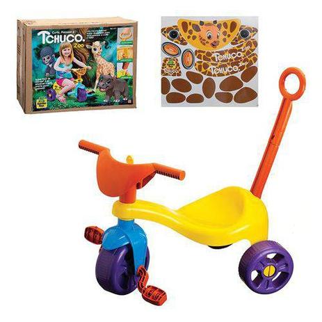 Triciclo Infantil Tchuco Zoo C/ Haste - Samba Toys Menor preço em Triciclo Infantil Tchuco Zoo C/ Haste - Samba Toys