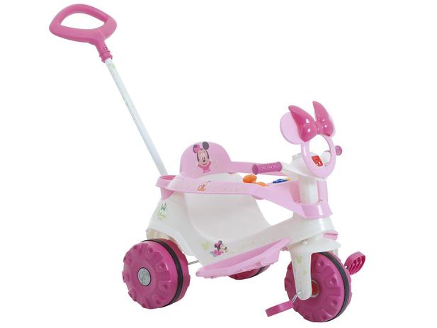 Triciclo Infantil com Empurrador Bandeirante Velobaby Rosa 207