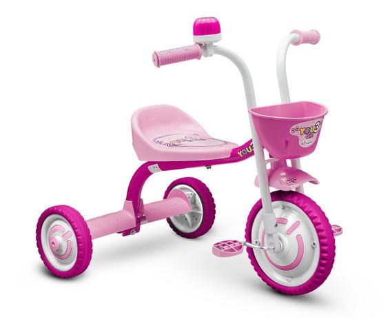 Triciclo Infantil You Girl Rosa - Nathor Menor preço em Triciclo Infantil You Girl Rosa - Nathor