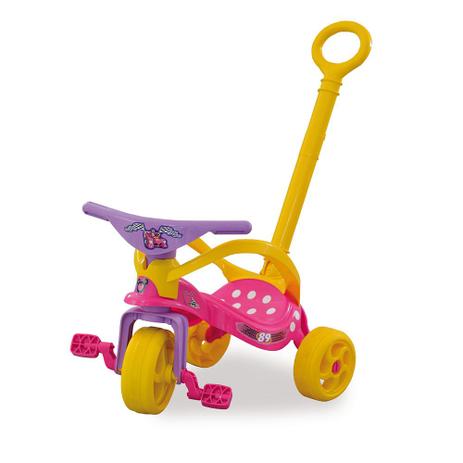 Triciclo Minnie Com Empurrador Xalingo Menor preço em Triciclo Minnie Com Empurrador Xalingo