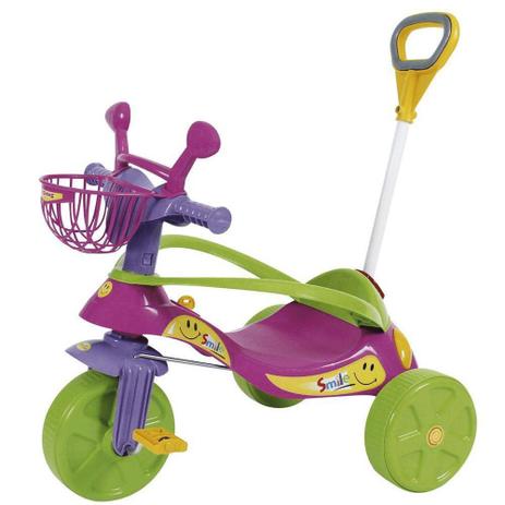 Triciclo pedal com empurrador Smile Comfort Elite Rosa Biemme 497 Menor preço em Triciclo pedal com empurrador Smile Comfort Elite Rosa Biemme 497