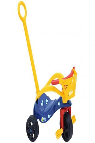 Triciclo Peixinho Motoca com Empurrador, proteção e cestinha Xalingo Menor preço em Triciclo Peixinho Motoca com Empurrador, proteção e cestinha Xalingo