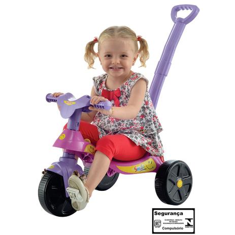 Triciclo Smile Rosa com Empurrador Biemme Menor preço em Triciclo Smile Rosa com Empurrador Biemme