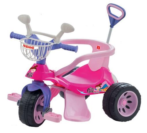 Triciclo Super Cross Rosa com Empurrador Biemme é boa?