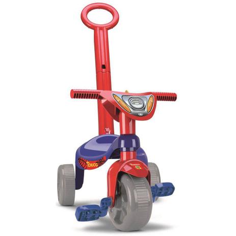 Triciclo tchuco herois super teia samba toys Menor preço em Triciclo tchuco herois super teia samba toys