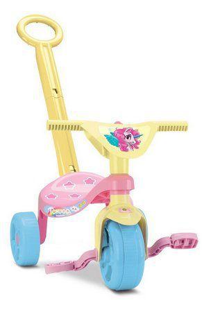 Triciclo tico tico velotrol velocipede tchuco com haste princesa unicórnio - SAMBA TOYS Menor preço em Triciclo tico tico velotrol velocipede tchuco com haste princesa unicórnio - SAMBA TOYS