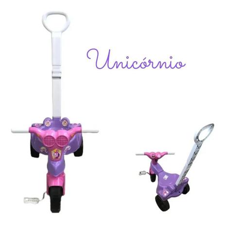 Triciclo Velocípede Velotrol Infantil Unicórnio Empurrador - Kepler Menor preço em Triciclo Velocípede Velotrol Infantil Unicórnio Empurrador - Kepler