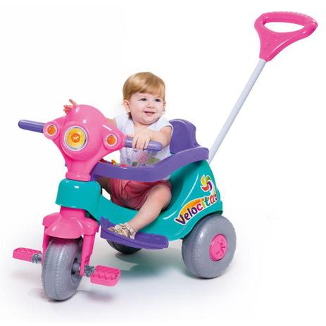 Motoca Carro de Passeio Infantil Velotrol Lelecita Rosa - Loja