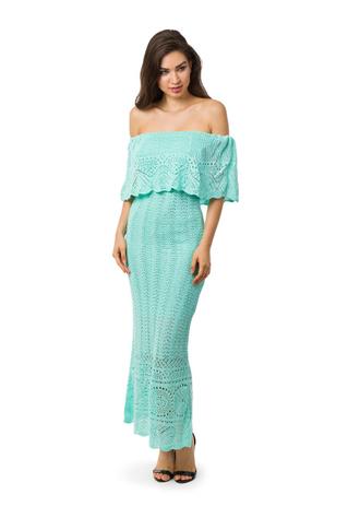 vestido ombro a ombro tricot
