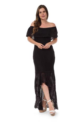 vestido ombro a ombro tricot