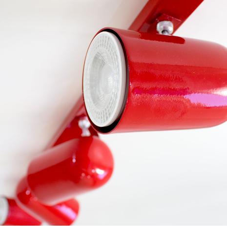 Trilho p/ Lâmpada PAR 20 com 5 spots vermelho ST959 - Starlumen Menor preço em Trilho p/ Lâmpada PAR 20 com 5 spots vermelho ST959 - Starlumen