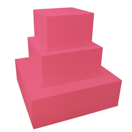 Trio De Caixa Quadrada P/ Bolo Fake Sem Tampa Mdf 3mm Pintado Rosa - Atacadão do artesanato mdf é boa?