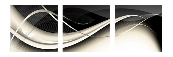 Trio de Quadros Decorativos Canvas p/ Salas Quartos Escritórios Abstrato PB V - Incasa design Menor preço em Trio de Quadros Decorativos Canvas p/ Salas Quartos Escritórios Abstrato PB V - Incasa design