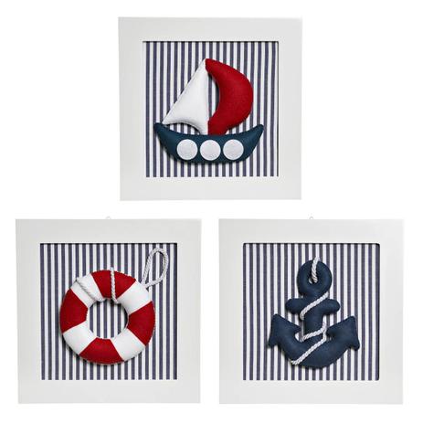 Trio De Quadros Marinheiro Quarto Bebê Infantil Menino - Potinho de mel Menor preço em Trio De Quadros Marinheiro Quarto Bebê Infantil Menino - Potinho de mel