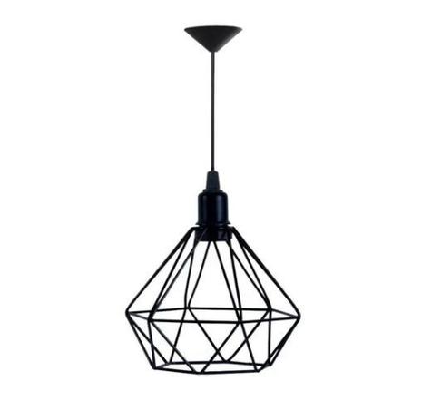 Trio Lustre Luminária Pendente Aramado Diamante Preto Com Canopla individual - PLUGADOR Menor preço em Trio Lustre Luminária Pendente Aramado Diamante Preto Com Canopla individual - PLUGADOR