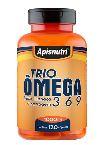 Trio Omega 3, 6 e 9 Apisnutri 1000mg 120 cápsulas Menor preço em Trio Omega 3, 6 e 9 Apisnutri 1000mg 120 cápsulas