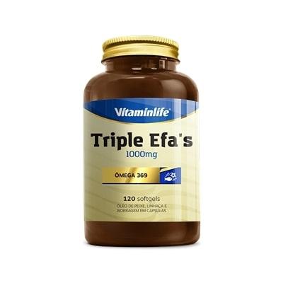 Triple efas omega 369 1000mg (120 caps) - Vitaminlife Menor preço em Triple efas omega 369 1000mg (120 caps) - Vitaminlife