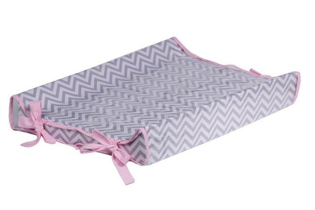 Trocador Americano Chevron Cinza com Rosa Claro - Bebê enxovais Menor preço em Trocador Americano Chevron Cinza com Rosa Claro - Bebê enxovais