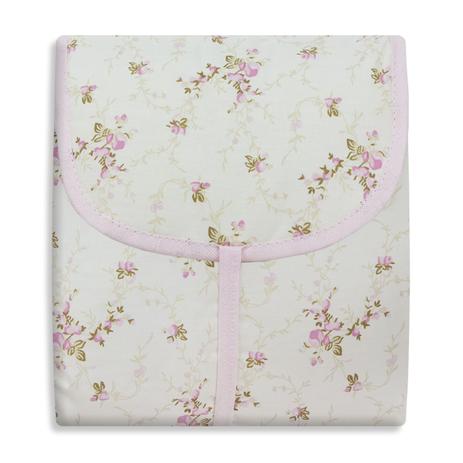 Trocador Portátil c/ Bolsos - Floral Rosa - Laura baby Menor preço em Trocador Portátil c/ Bolsos - Floral Rosa - Laura baby