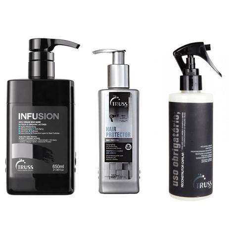 Truss Infusion 650ml + Uso Obrigatório Normal 260ml + Finish Care Hair Protector 250ml - Truss professional Menor preço em Truss Infusion 650ml + Uso Obrigatório Normal 260ml + Finish Care Hair Protector 250ml - Truss professional