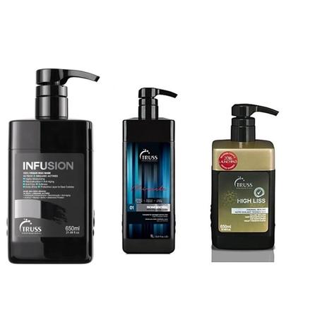 Truss Professional Infusion 650ml + Truss Shampoo Bidimensional 1lt + Truss Selagem High Blond 650ml Menor preço em Truss Professional Infusion 650ml + Truss Shampoo Bidimensional 1lt + Truss Selagem High Blond 650ml