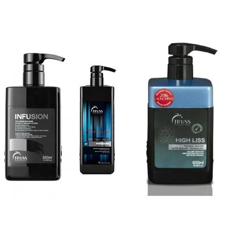 Truss Professional Infusion 650ml + Truss Shampoo Bidimensional 1lt + Truss Selagem High Liss 650ml Menor preço em Truss Professional Infusion 650ml + Truss Shampoo Bidimensional 1lt + Truss Selagem High Liss 650ml
