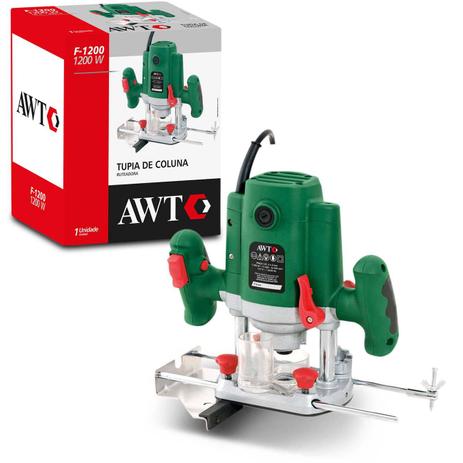 Tupia de Coluna Profissional AWT F1200 1/4 Polegadas 32000 RPM 1200W 220V Verde - Dwt Menor preço em Tupia de Coluna Profissional AWT F1200 1/4 Polegadas 32000 RPM 1200W 220V Verde - Dwt