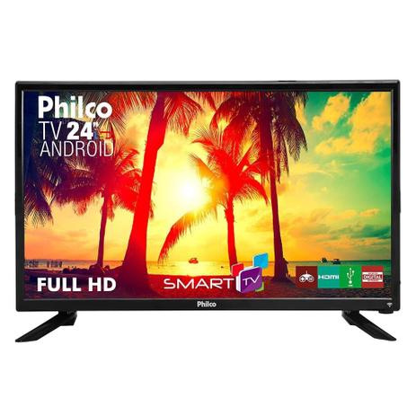 TV LED 24” Philco PTV24N91SA Full HD com Android, 1 USB, 2 HDMI, Guide, Sleep Timer e 60Hz Menor preço em TV LED 24” Philco PTV24N91SA Full HD com Android, 1 USB, 2 HDMI, Guide, Sleep Timer e 60Hz