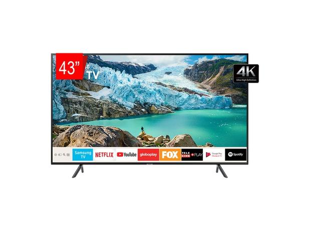 TV LED Samsung 43” 43RU7100 UHD 4K Smart, Bluetooth, HDMI, USB, Controle Remoto Único, HDR Premium Menor preço em TV LED Samsung 43” 43RU7100 UHD 4K Smart, Bluetooth, HDMI, USB, Controle Remoto Único, HDR Premium