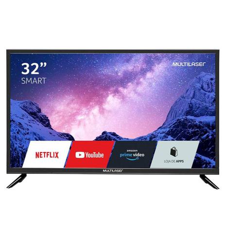TV LED Smart Multilaser 32" HD, Wi-Fi, 3 HDMI, 2 USB, DNR - TL020 Menor preço em TV LED Smart Multilaser 32" HD, Wi-Fi, 3 HDMI, 2 USB, DNR - TL020