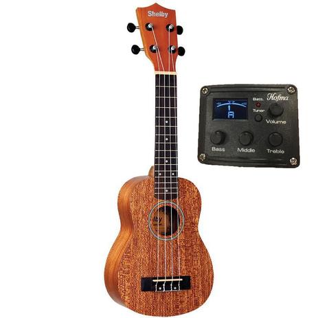 Ukulele Shelby Eletrico SU21ME STNT Menor preço em Ukulele Shelby Eletrico SU21ME STNT