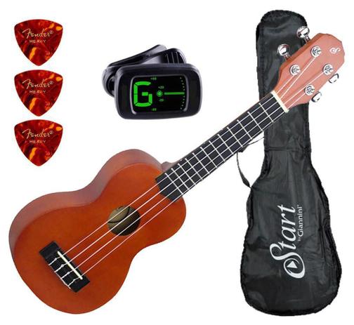 Ukulele Soprano Giannini Uks 21 + Bag + Afinador + Palhetas Menor preço em Ukulele Soprano Giannini Uks 21 + Bag + Afinador + Palhetas