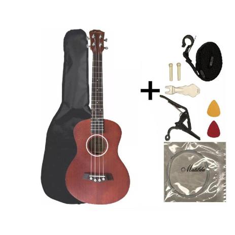 Ukulele Tenor Matilda Mogno + Capa + Brindes - Mellody Menor preço em Ukulele Tenor Matilda Mogno + Capa + Brindes - Mellody