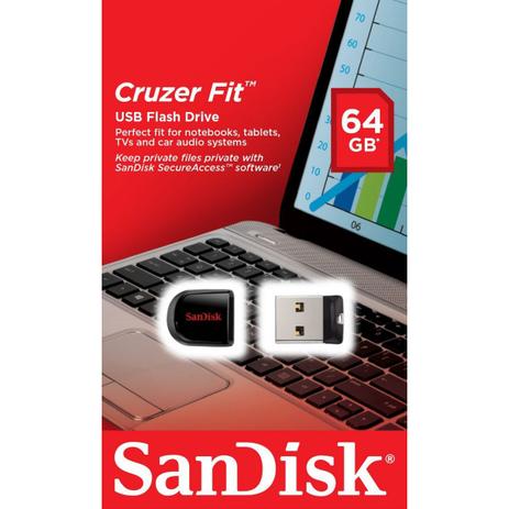Ultra Mini Pen Drive Nano Sandisk Cruzer Fit 64gb Original Menor preço em Ultra Mini Pen Drive Nano Sandisk Cruzer Fit 64gb Original