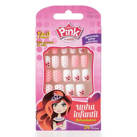 Unha Infantil Autoadesiva Pink By Kiss Sticker Stylin Menor preço em Unha Infantil Autoadesiva Pink By Kiss Sticker Stylin