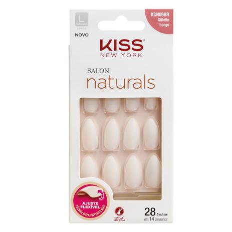 Unhas Postiças Kiss NY - Salon Natural Longo Estileto Menor preço em Unhas Postiças Kiss NY - Salon Natural Longo Estileto