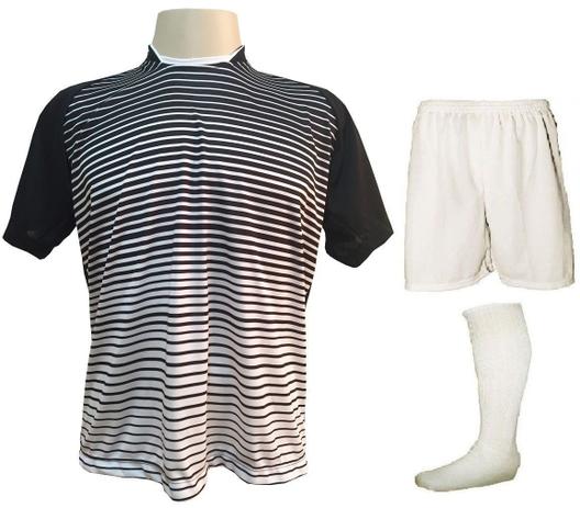 Uniforme Esportivo com 12 Camisas modelo City Preto/Branco + 12 Calções modelo Madrid Branco + 12 Pares de meiões Branco - Play fair Menor preço em Uniforme Esportivo com 12 Camisas modelo City Preto/Branco + 12 Calções modelo Madrid Branco + 12 Pares de meiões Branco - Play fair