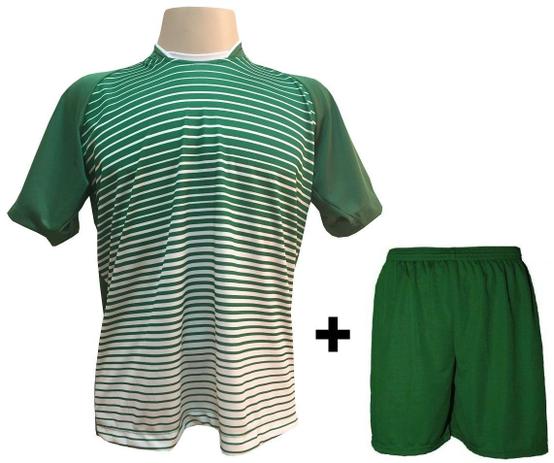 Uniforme Esportivo com 12 Camisas modelo City Verde/Branco + 12 Calções modelo Madrid Verde - Play fair Menor preço em Uniforme Esportivo com 12 Camisas modelo City Verde/Branco + 12 Calções modelo Madrid Verde - Play fair
