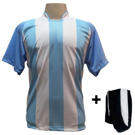 Uniforme Esportivo com 12 camisas modelo Milan Celeste/Branco + 12 calções modelo Copa Preto/Branco + Brindes - Play fair Menor preço em Uniforme Esportivo com 12 camisas modelo Milan Celeste/Branco + 12 calções modelo Copa Preto/Branco + Brindes - Play fair