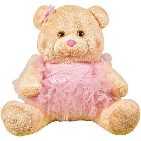 Ursa Soft Gigante Bailarina Vestido Rosa Tule Laço - Mury baby Menor preço em Ursa Soft Gigante Bailarina Vestido Rosa Tule Laço - Mury baby