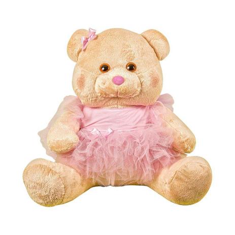 Ursa Soft Média Bailarina Vestido Rosa Tule Laço - Mury baby Menor preço em Ursa Soft Média Bailarina Vestido Rosa Tule Laço - Mury baby